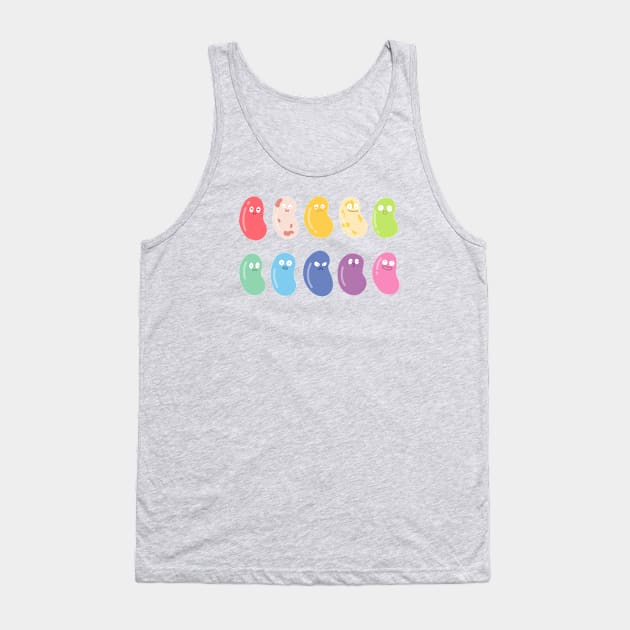 Rainbow jelly beans with funny faces Tank Top by ballooonfish